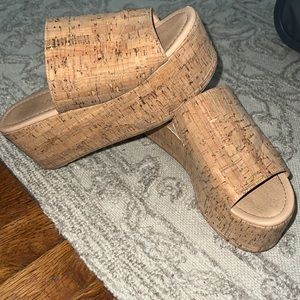 Cork platform sandals